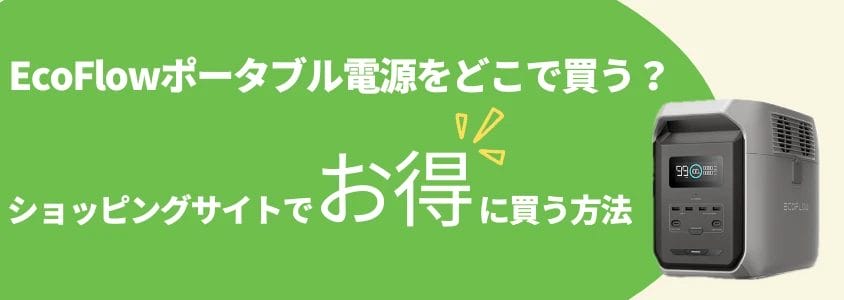 EcoFlowポータブル電源 どこで買う ショッピングサイトでお得に買う方法