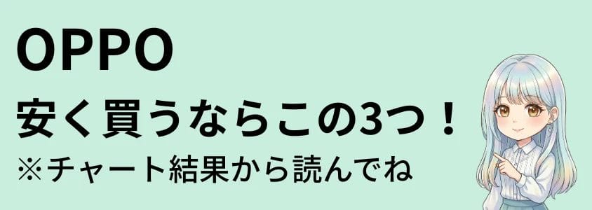 OPPO 安く買うならこの３つ